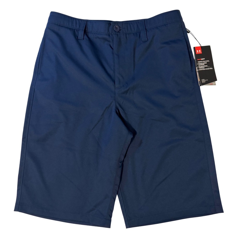 Under Armour Boys Heat Gear Loose Fit Golf Shorts‎ Navy Blue Size 18 NEW